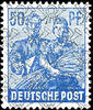 Bizone 50 Pfg worker with net pattern overprint, variety additional vertical overprint reverse, in perfect condition mint never hinge -