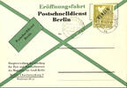 1 Mark  Berlin Schwarzaufdruck gestempelt  BERLIN CHARLOTTENBURG 2 bg 1.3.49  auf amtlichem FDC zur Eröffnung des Postschnelldienstes, unbeschrif...