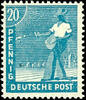 Alliierte Besetzung 20 Pfg. Worker greenish-blue, mint never hinged, colour attest Bernhöft, Michel 170,- -