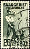   Saargebiet 20 C., Volkshilfe 1926, Plattenfehler:   Apostroph zwischen L und K , gestempelt, Fotobefund Ney.  echt und einwandfrei , Mi. 300.- ...