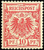 Deutsches Reich 10 Pfennig crown / eagle, brownish red, mint never hinged, stamp and gum are brownish shaded - therefore not fresh causing, unsigned, phot -