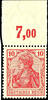 Deutsches Reich 10 Pfennig Germania in orange red, peace printing, plate upper margin (corner crease in the upper margin), perfectly mint never hinged, ph -