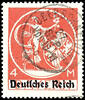 Deutsches Reich 4 M. With plate flaw IV, sound, used, expertized Düntsch / Infla, Michel 200.- -