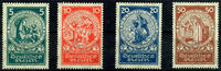 Deutsches Reich 5 Pfennig to 50 penny German emergency assistance: miracle of the roses, complete set with four values, perfectly mint never hinged, Mich -