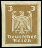 Deutsches Reich 3 Pfennig new Imperial Eagle, watermark 2 X (standing), variety imperforated, unused with hinge and gum defect, photo expertize Andreas -
