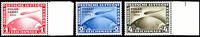 Deutsches Reich 1 Reichsmark 1 Reichmark to 4 Reichmark Polar travel, complete set with three values, mint never hinged set, unsigned, photo expertize Dr. He -