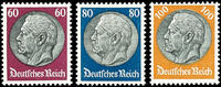 Deutsches Reich 3 Pfennig to 100 penny Hindenburg, watermark waffle, complete set with 14 values, mint never hinged, very fine, various values expertized -