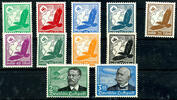 Deutsches Reich 5 Pfennig to 3 Reichmark airmail stamps 1932, complete set with eleven values, mint never hinged, very fine, Michel 850.- -