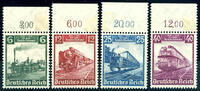 Deutsches Reich 6 to 40 Pfg. A hundred years railroad, 4 upper margin copies mint never hinged (hinge in the margin), Michel 130.- -