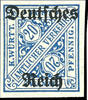Deutsches Reich Dienstmarken 20 Pfennig official communications, watermark rings, variety imperforated, mint never hinged, very fine, unsigned, photo expertize Dr. H -