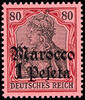 Deutsche Post in Marokko 80 Pfennig German Reich with overprint Marocco 1 peseta, perfectly mint never hinged, without signature, Michel 70.- -