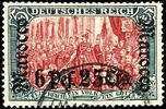 Deutsche Post in Marokko 5 Mark with overprint Marocco 6 Pes. 25 Cts, sound, used, Michel 260.- -