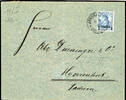 Deutsche Post in der Türkei 1 Piaster Letter with single franking on 20 penny Germania, vertical crease, otherwise pristine, Michel 100.- -
