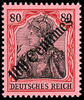 Deutsche Post in der Türkei 80 Pfennig 5 to Germania with oblique overprint in French currency, mint never hinged, sound, Michel 320.- -