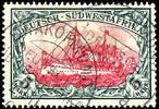 Deutsch-Südwest-Afrika 3 Pfennig to 5 Mark imperial yacht, without watermark, neat cancelled set, Michel 360.- -