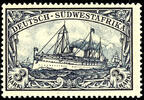 Deutsch-Südwest-Afrika 3 Mark imperial yacht, mint never hinged, sound, expertized Jaeschke L. BPP, Michel 150.- undervalued -