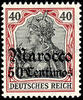Deutsche Post in Marokko 40 Pfennig Germania with overprint Marocco 50 Centimos perfectly mint never hinged, without signature, Michel 90.- -
