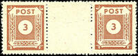 SBZ 3 Pfennig numerals, bright orange brown, horizontal gutter pair, perfectly mint never hinged, unsigned, Michel 1.200.- -