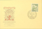 Berlin 10 Pfg Emperor Wilhelm memorial church on official unmailed First Day Cover with first day special cancel BERLIN W30 9.8.53, i -
