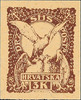 Jugoslawien 3 Kr. Postal stamps, trial printing in original colour (pale brown violet), on brownish gray, rough, not gummed ordinary paper, -