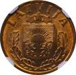 Latvia, 1 Santims, 1937 year, Copper, NGC, MS 64 RB