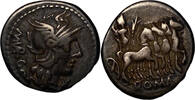 Denier  Antike Vargunteia (M. Varg) (130 Av J.C.) 