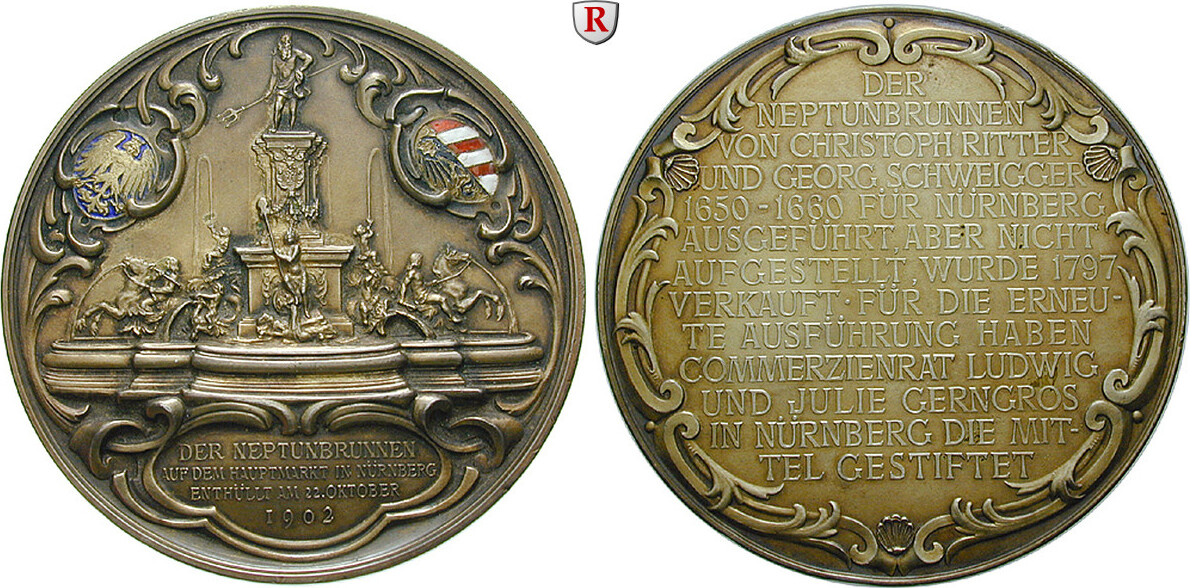 Nürnberg, City Silver medal 1902 nearly mint state, few encrustations ...