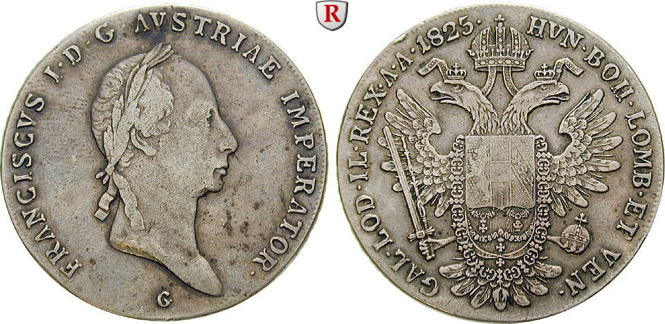 Austria, Empire Taler 1825 Franz II (I), 1792-1835 very fine | MA-Shops