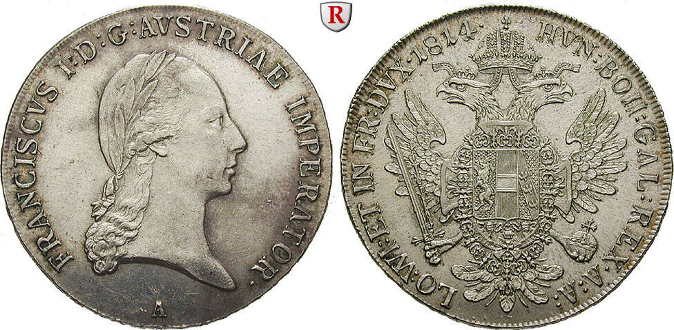Austria, Empire Taler 1814 Franz II (I), 1792-1835 extremely fine to