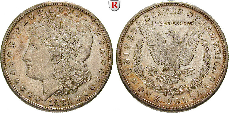 USA Dollar 1881 extremely fine MA Shops