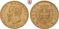 Italy 20 Lire Kingdom Of Italy, Vittorio Emanuele II, 1861-1878, Gold, 6,45 g -