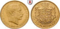 20 Kroner 1917 Dänemark Christian X., 1912-1947, Gold, 8,96 g ss-vz/vz+