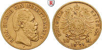 Württemberg 10 Mark Karl, 1864-1891, 10 Mark 1873, F. Gold. Jaeger 289. -