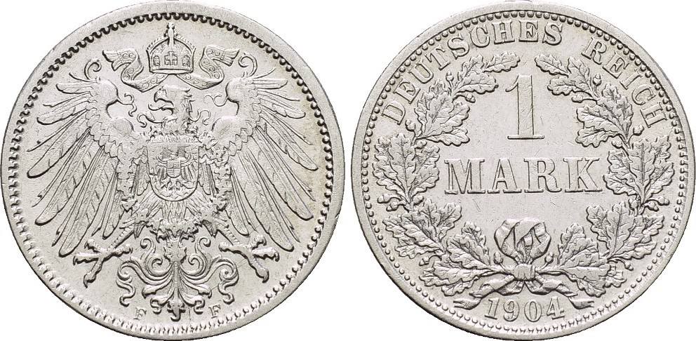 Deutsches Reich Mark 1904 F fast vorzüglich | MA-Shops