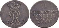 Braunschweig-Calenberg-Hannover CU-2 Pfennig Georg III. 1760-1820. -