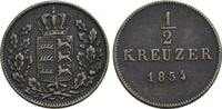 Württemberg CU-1/2 Kreuzer Wilhelm I. 1816-1864. -