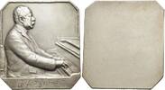 Musik Einseitige 8-eckige versilberte Bronzeplakette Grünfeld, Alfred *1852 Prag +1924 Wien, österreichischer Pianist und Komponist. -