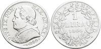 Italien-Vatikan 1 Lira Papst Pius IX. 1846-1878. -