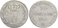 Württemberg 6 Kreuzer Wilhelm I. 1816-1864. -