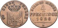 Brandenburg-Preussen CU-4 Pfennig 1826 D Friedrich Wilhelm III. 1797-184... 132.96 US$  +  28.91 US$ shipping