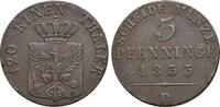 Brandenburg-Preussen CU-3 Pfennig 1833 D Friedrich Wilhelm III. 1797-184... 149.15 US$  +  28.91 US$ shipping