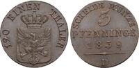 Brandenburg-Preussen CU-3 Pfennig 1839 D Friedrich Wilhelm III. 1797-184... 149.15 US$  +  28.91 US$ shipping