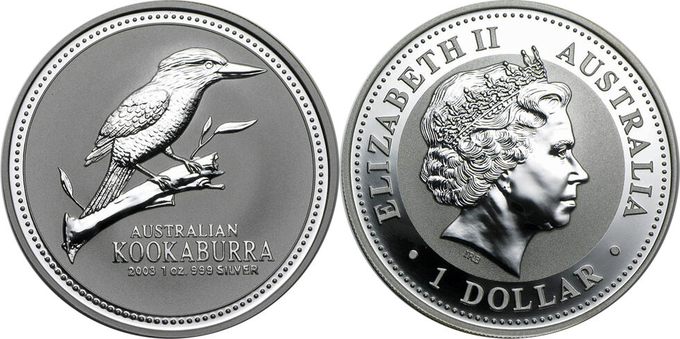 Australien 1 Dollar 2003 Kookaburra 1oz Silver Bu in Capsule | MA