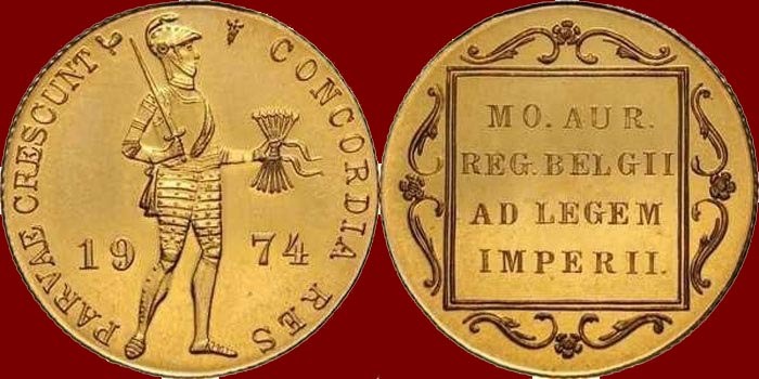 Netherlands Gold Ducat 1974 Juliana 1948 1980 Medal Strike Very Rare 