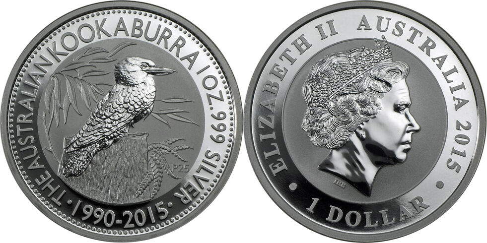 Australië 1 Dollar 2015 Kookaburra 1oz Silver Bu in Capsule | MA-Shops