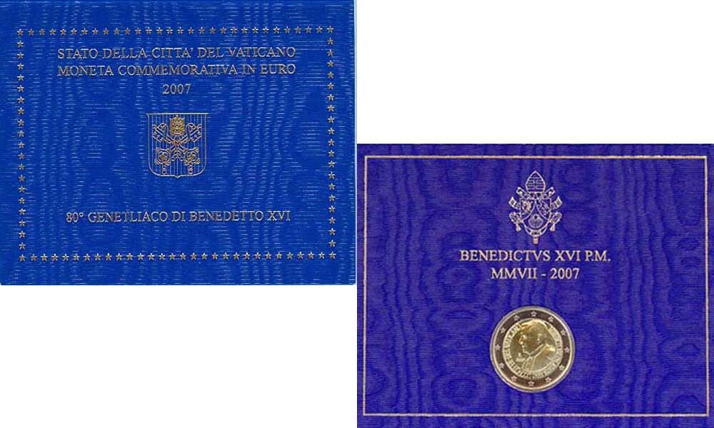Vaticaan 2 Euro 2007 80ste verjaardag van Paus Benedictus XVI Bu | MA-Shops