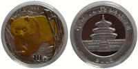 China 10 Yuan Panda Gilded, Vergoldet - Matt -