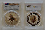 Australia $1 2014-P $1 Stock Horse First Strike AU Flag Insert with Perth Mint Logo -