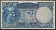 Sedler 20 Drachmai Greece 1954 VF/XF -