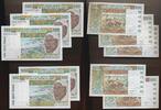 Sedler 500 Francs West-African States 5 different 1992-2002 UNC -